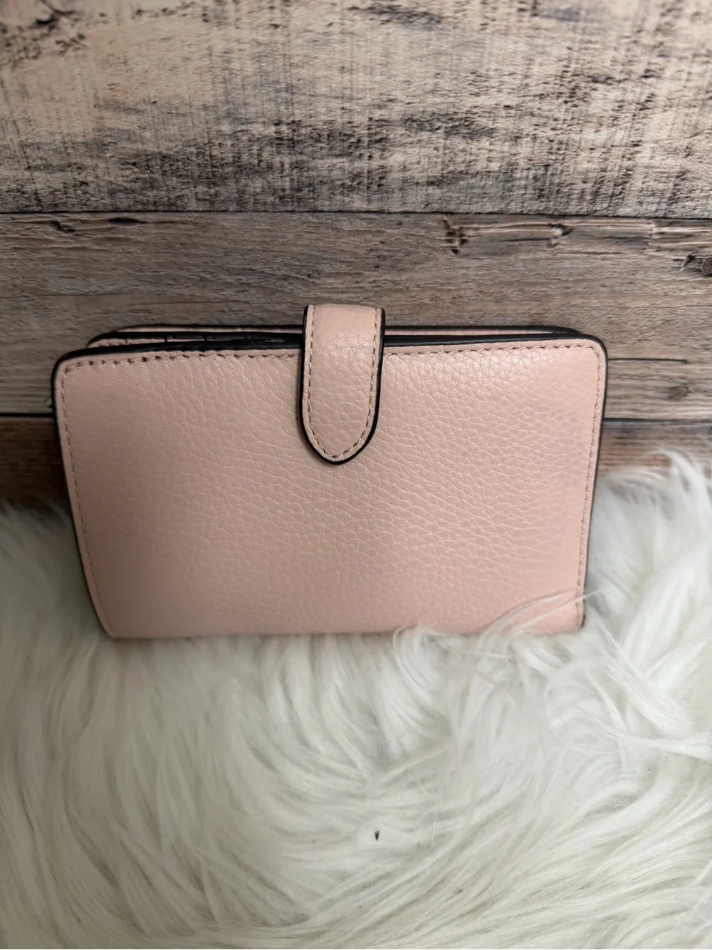 Kate Spade Pink Pebbled Leather Bifold Wallet OS